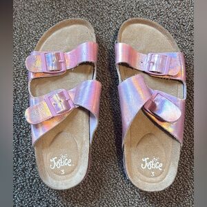 Justice Iridescent Pink Kids Sandals